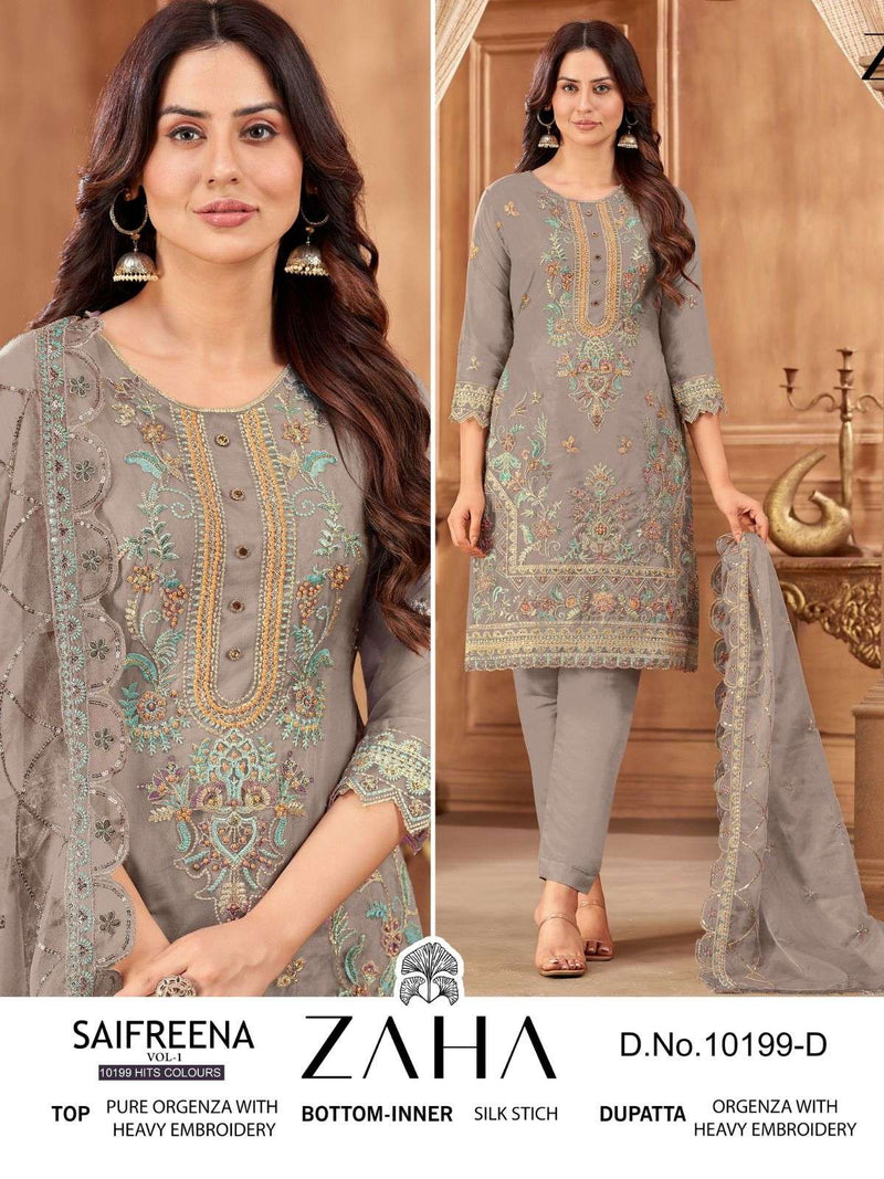 Zaha Saifreena Vol 1 10199 Hits Colours Designer Work Pakistani Readymade Salwar Kameez