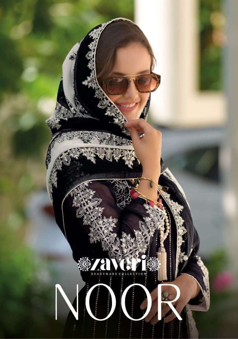 Zaveri Noor Heavy Organza Fancy Embroidery Work Kurti With Bottom