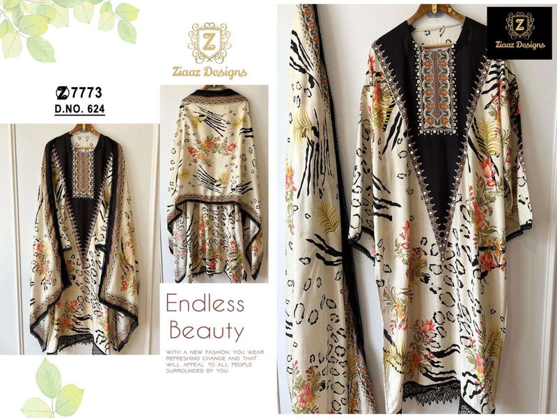 Ziaaz Design No 622 And 624 Muslin Cotton Fancy Designer Salwar Kameez