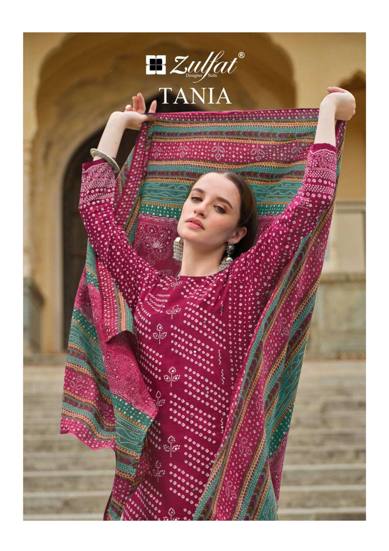 Zulfat Designer Suits Tania Pure Cotton Designer Print Fancy Salwar Suit