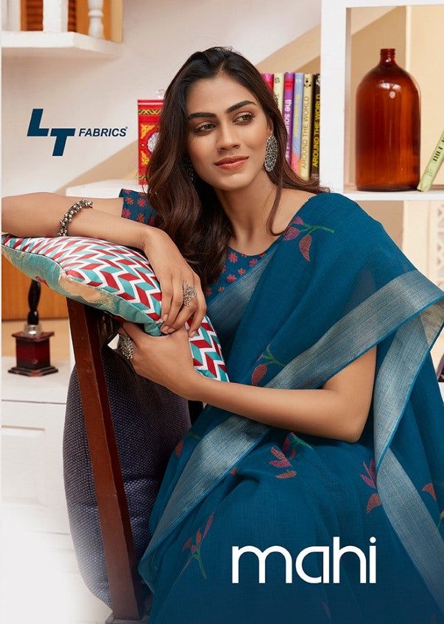 Lt Fabrics Mahi Dailywear Designer Saree Collection In Linen