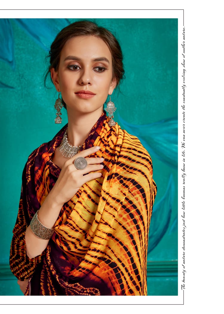 Alveera Shibori Designer Print Casual Wear Saree In Shibori Georgette