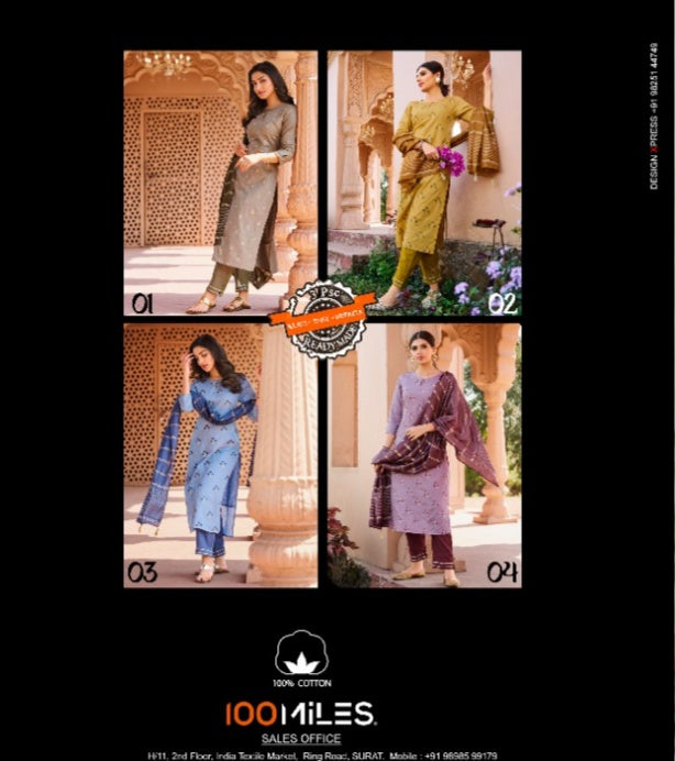 100 Miles Shikha Cotton Stylish Designer Printed Casual Wear Kurti