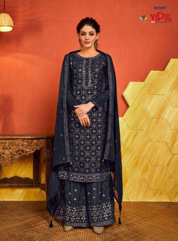 Vipul Fashion Sofia Chinon Long Fancy Designer Salwar Kameez