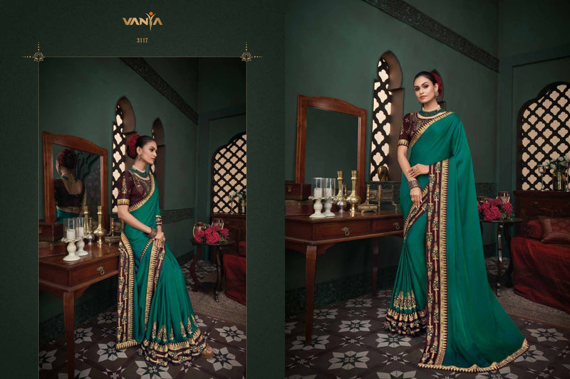 Vanya Vanya Dno 3117 Barfi Silk With Embroidery Stylish Designer Festival Look Saree
