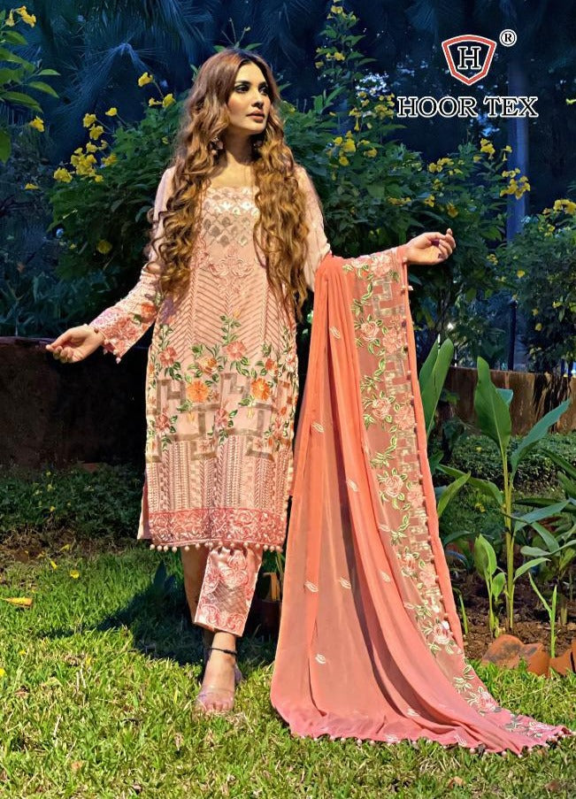 Hoor Tex 15005 Faux Georgette Embroidery Work Pakistani Suit Collection