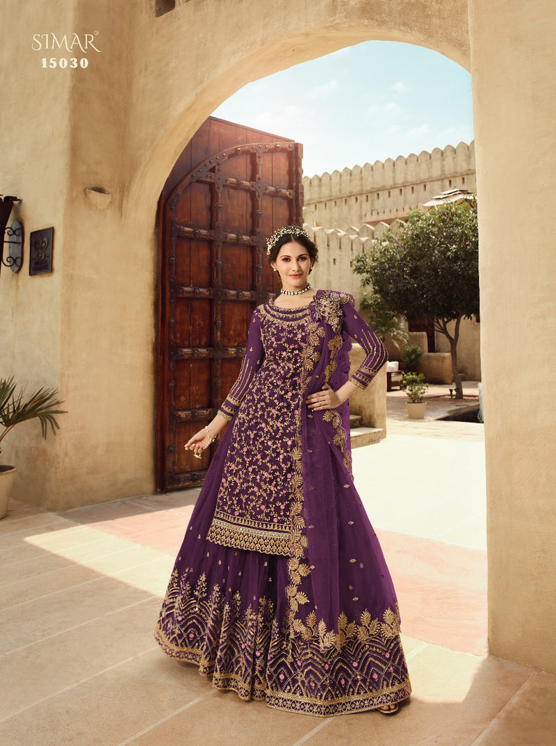 Glossy 15030 Colour Plus Net Designer Wedding  Wear Embroidered Salwar Kameez