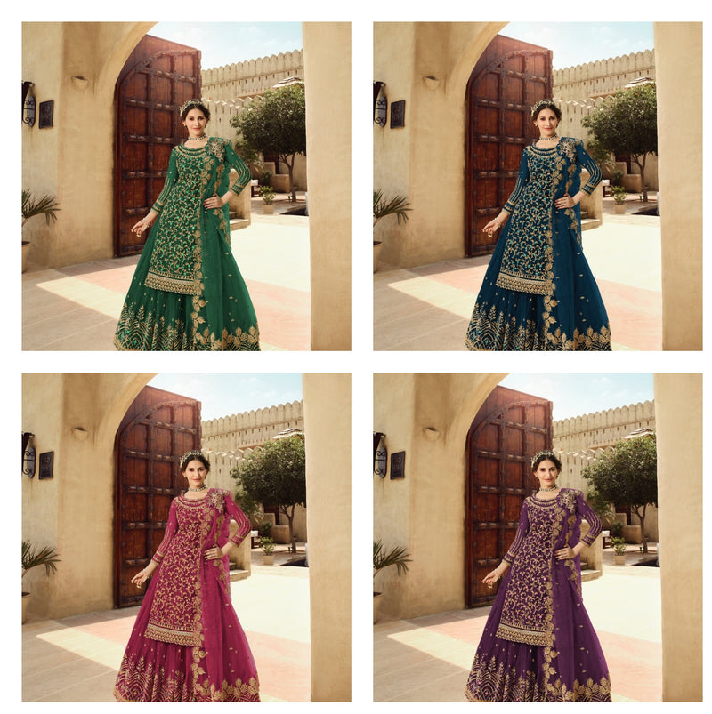 Glossy 15030 Colour Plus Net Designer Wedding  Wear Embroidered Salwar Kameez
