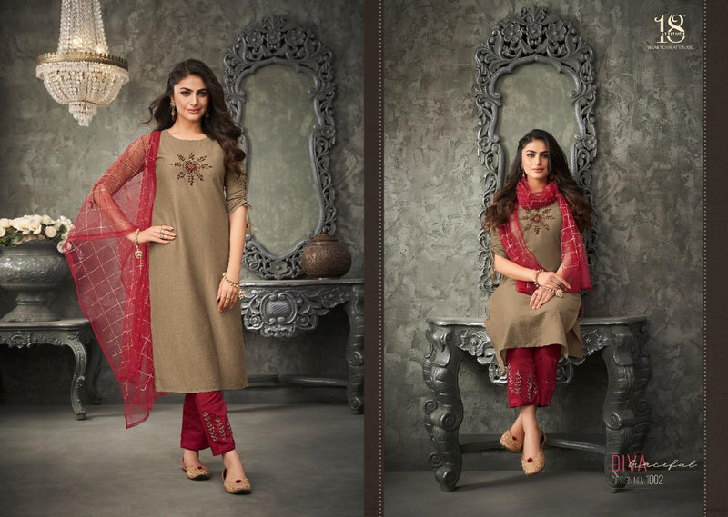 Womaniya By 18 Attitude Muslin With Self Embroidery Work Exclusive Work Casual Wear Readymade Kurtis With Bottom