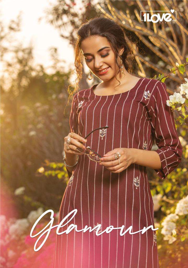1 Love By S4u Glamour Rayon Exclusive Fancy Striped Printed Casual Wear Ready Made Kurtis