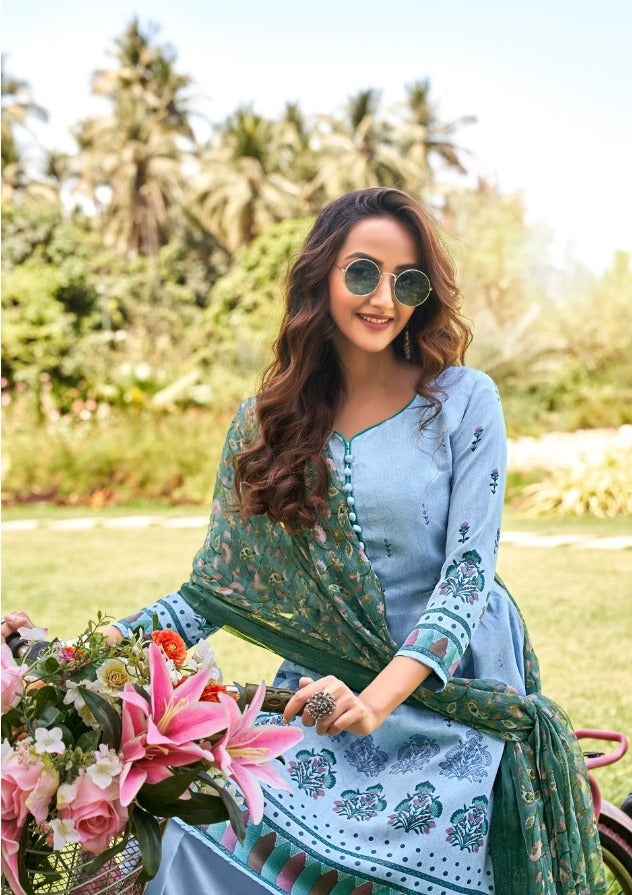 Skt Suits Alexa Pure Jam Cotton Print Dress Salwar Kameez