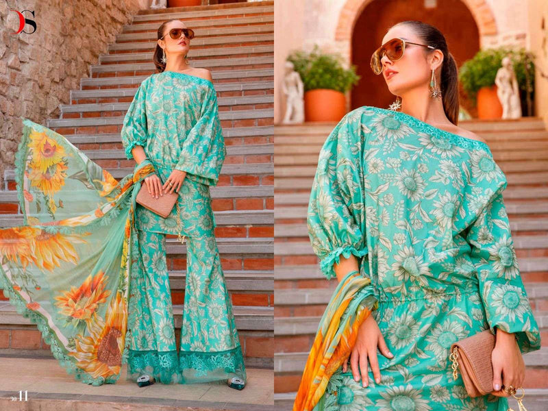 Deepsy Suits Maria B M Prints Spring Summer 23 Pure Cotton Various Patch Embroidery Work Fancy Partywear Designer Salwar Suits