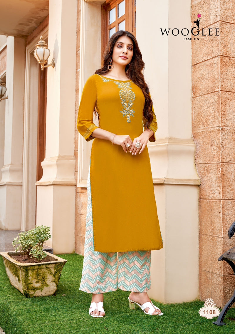 Wooglee Celebration Vol 17 Heavy Rayon Fancy Wear Designer Kurti