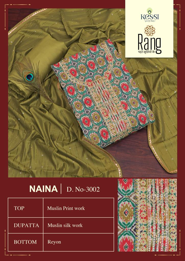 Rang Naina Pure Muslin Print Fancy Nack Work Printed Designer Salwar Kameez