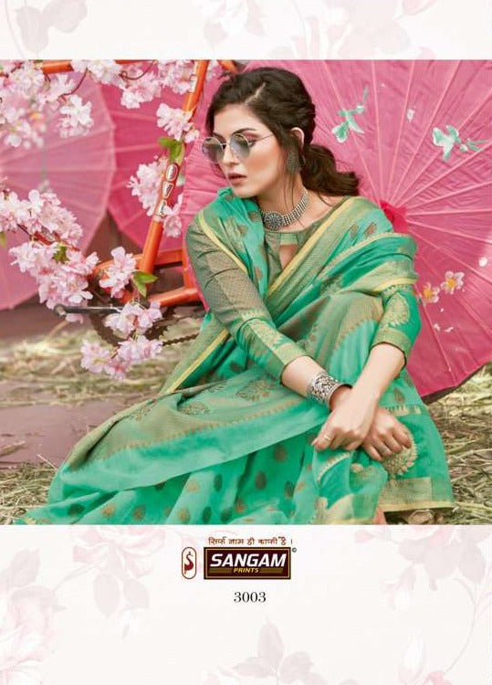 Sangam Prints Suddha Cotton fancy Saree