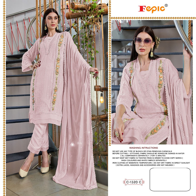 Fepic Rosemeen C 1320 Georgette Embroidered Heavy Khatli Work Pakistani Salwar Kameez