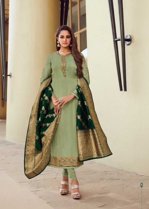 Meera Trendz Zisa Banarasi Vol 10 Satin Georgette Salwar Suit