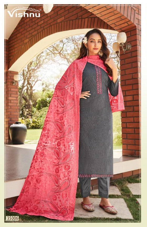 Vishnu Impex Tanishq Silk Lining Simple Dress Material Salwar Suits