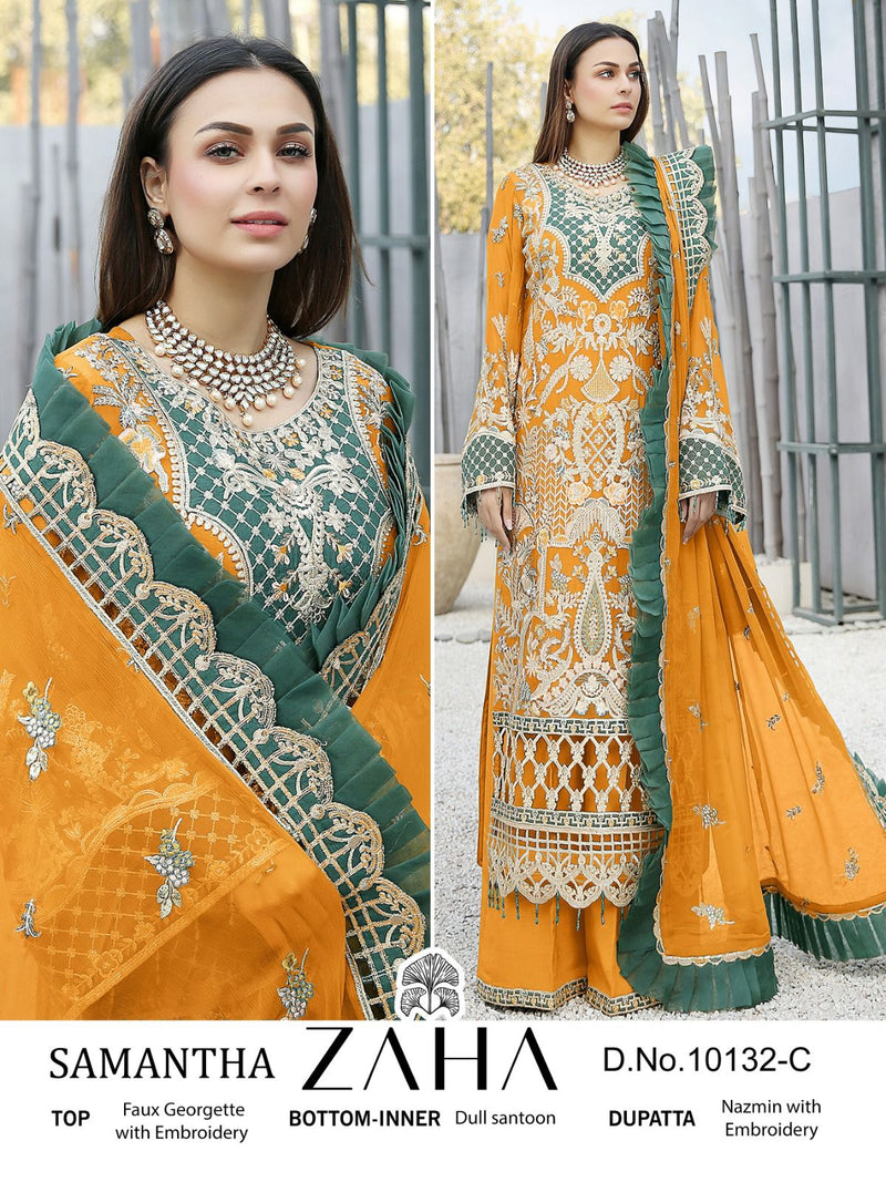 Zaha Samantha Vol 1 Georgette With Heavy Embroidered Pakistani Salwar Suit