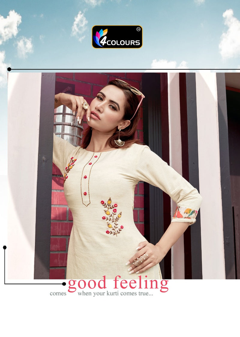 4 Colours Stylo Flex With Heavy Handwork Fancy Designer Kurtis And Pants In Viscose