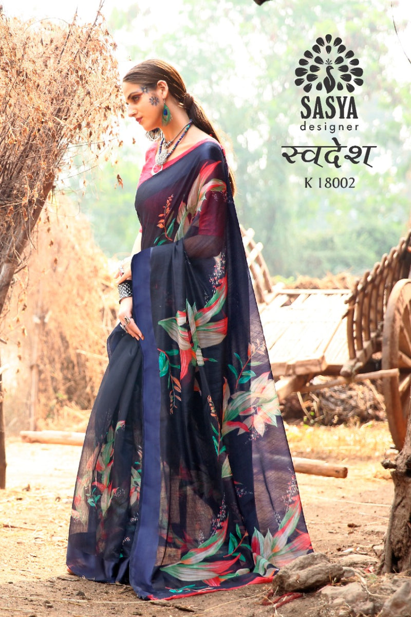 Sasya Designer Swadesh Designer Saree Collection In Linen Cotton