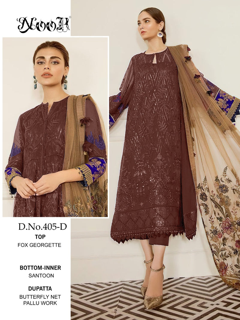 Noor 405 Hit Colours Fox Georgette Designer Pakistani Style Salwar Kameez