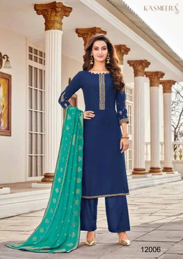 Kasmeera Riona Chinon Silk With Embroidery Work Dress Material Salwar Suits