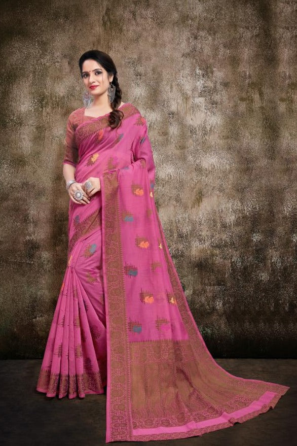 Vellora Saree Kalindi Silk Fabric Fancy Saree In Banarasi Cotton Silk