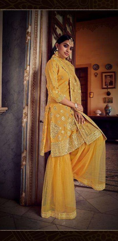 Arya Design Blush Organza Embroidery Work Salwar Suits