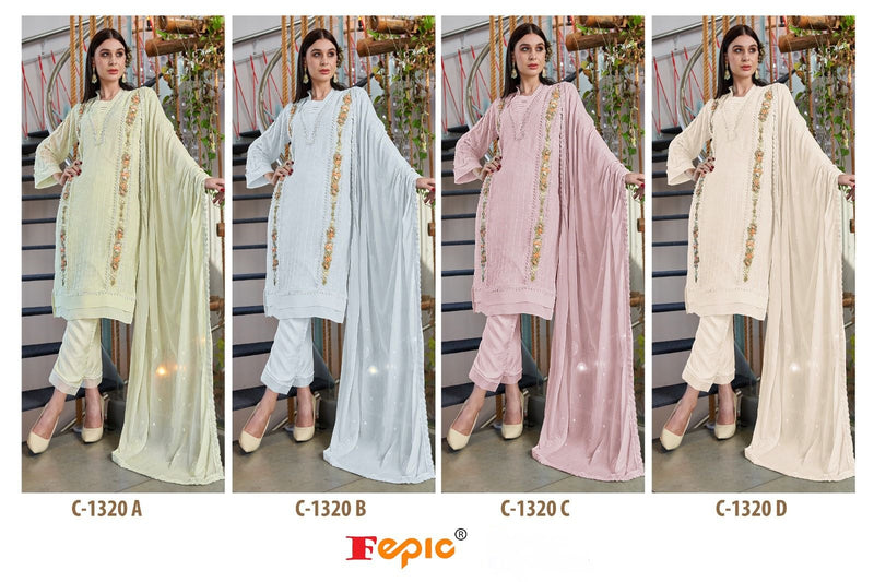 Fepic Rosemeen C 1320 Georgette Embroidered Heavy Khatli Work Pakistani Salwar Kameez