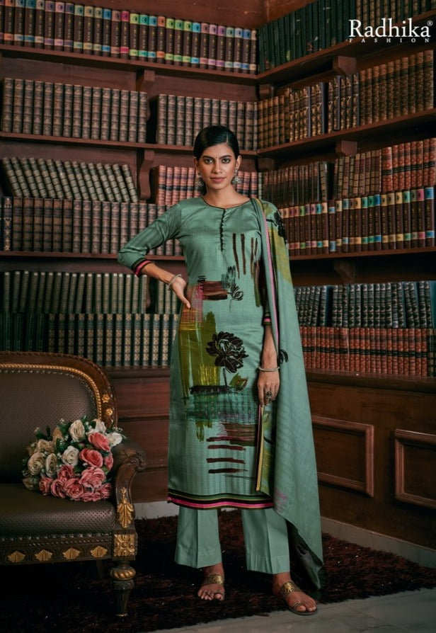 Azara Irina Jam Cotton Print With Embroidery Daimond Work Salwar Suits