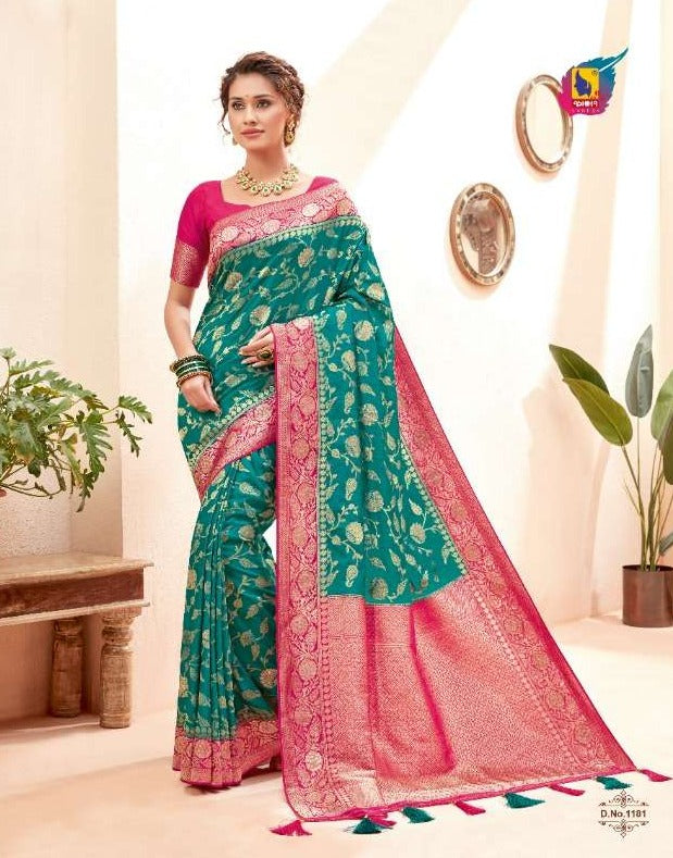 Ashika Saree Leela Silk Rolex Zari Printed Exclusive Wedding Wear Fancy Saree
