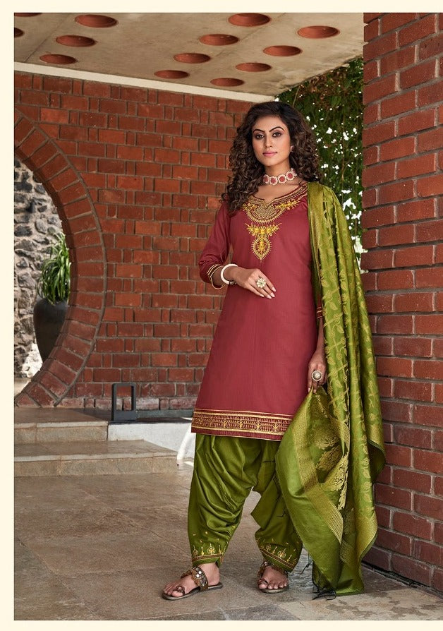 Keesi Fabric Silk Patiyala Vol 4 Jam Silk Patiyala Style Dress Material salwar Suit