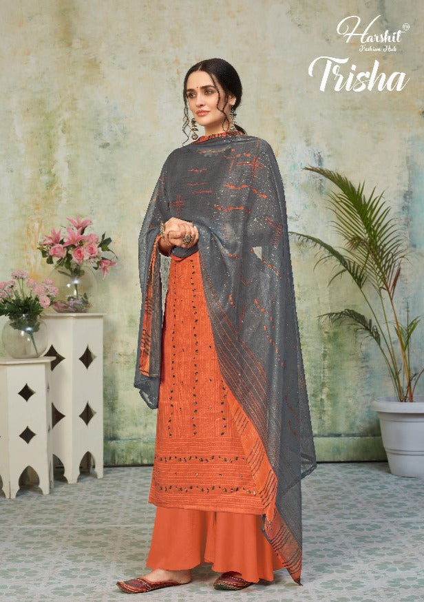 Harshit Fashion Hub Trisha Jam Cotton Print With Dress Material Style