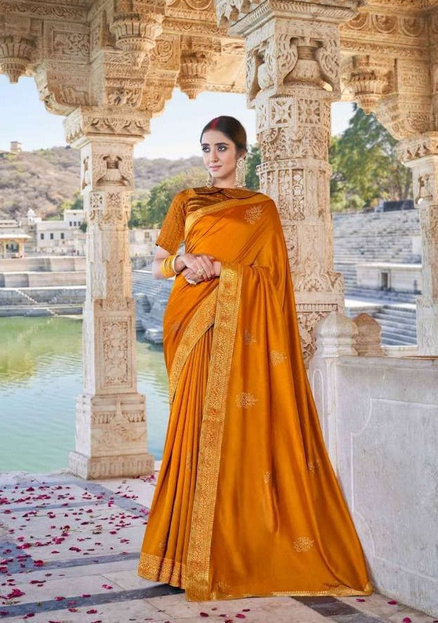 Right Women Designer Riddhi Vichitra Silk Simple Wear Saree