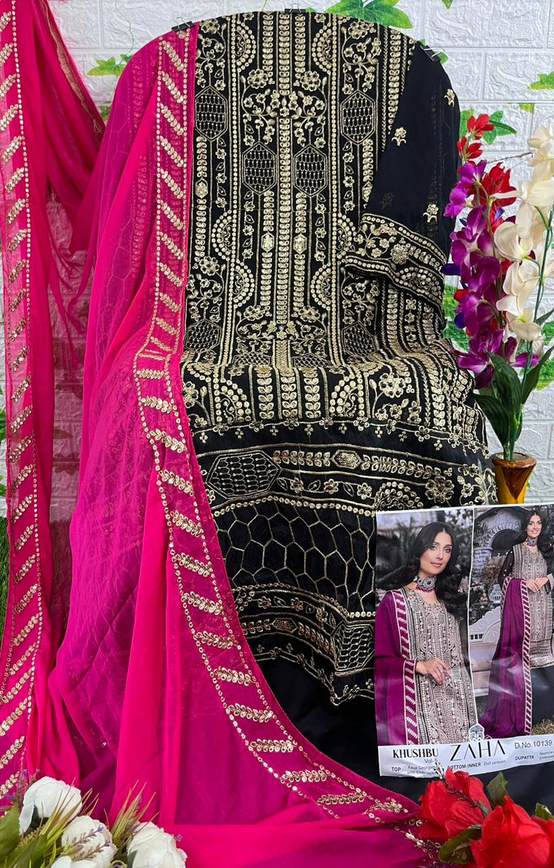 Zaha Khushbu Vol 5 Georgette Heavy Embroidered Pakistani Designer Salwar Kameez
