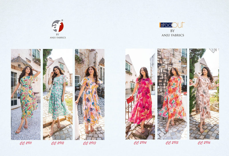 Anju Fabrics Coral Charm Vol 2 Printed Viscose Premium Chiffon Fancy Designer Partywear Kurti