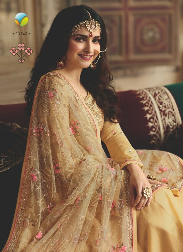 Vinay Fashion Dno 11766 Silk Stylish Designer Indo Western Salwar Kameez