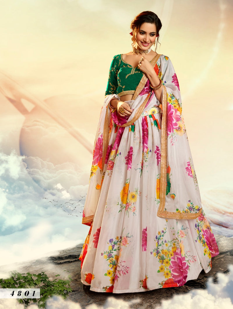 Virasat Devi 4801 Organza Floweral Printed Stylish Designer Wear Lehenga Choli
