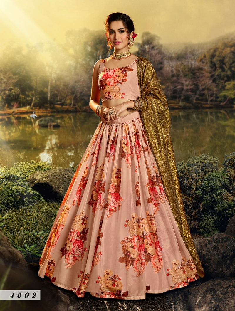 Virasat Devi 4802 Organza  Floweral Printed Stylish Designer Party Wear Lehenga Choli