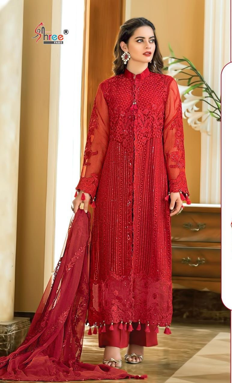 Shree Fab S 254 Butter Fly Net Partywear Designer Wear Salwar Suits