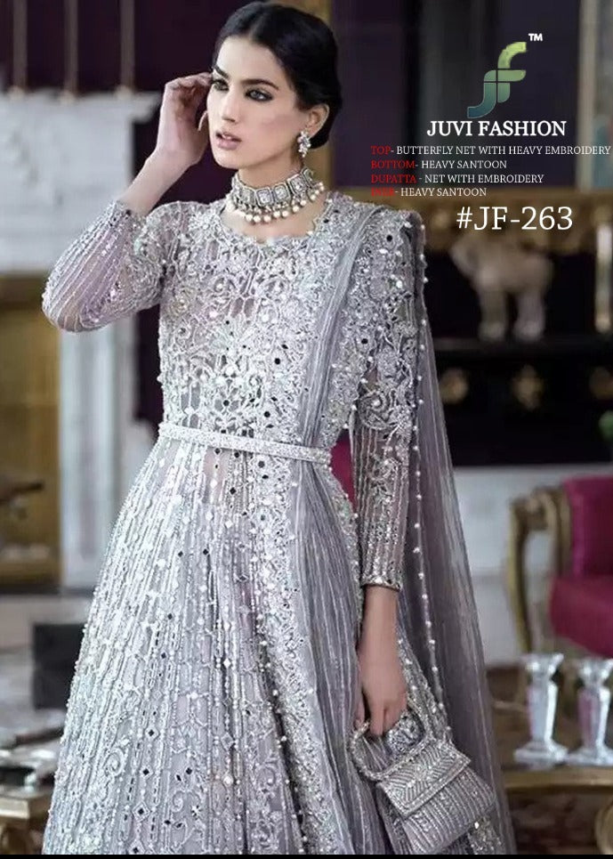 Juvi Fashion Dno Jf 263 Series Net With Heavy Embroidery Work Pakistani Collection