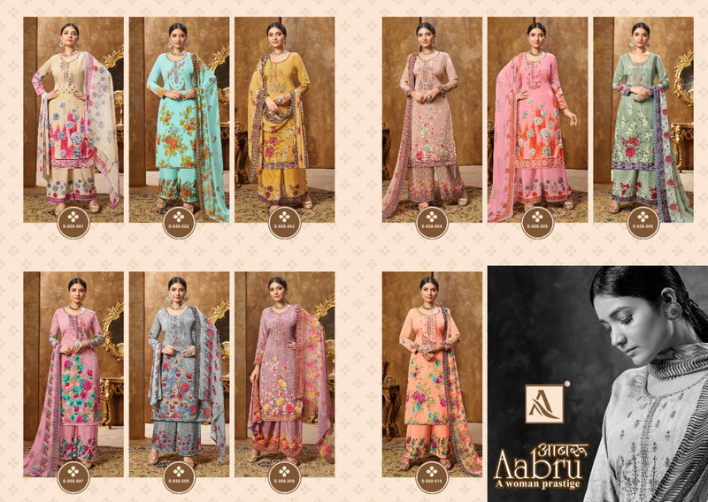 Alok Suits Aabru French Crepe Digital Printed Festive Wear Salwar Kameez