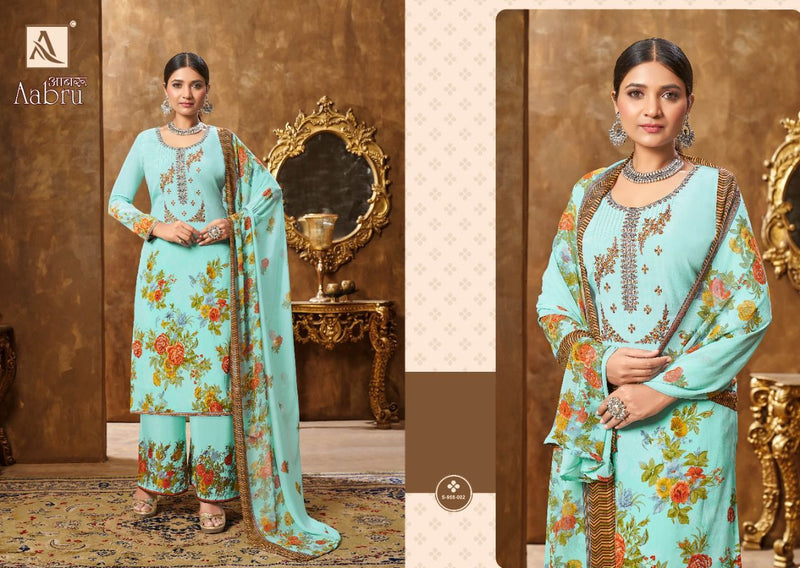 Alok Suits Aabru French Crepe Digital Printed Festive Wear Salwar Kameez