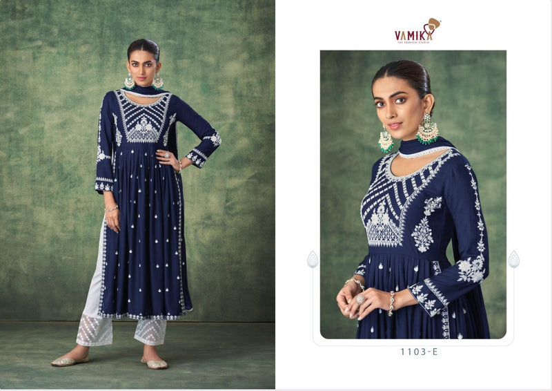 Vamika Aadhira Rayon With Fancy Embroidery Work stylish Designer Casual Wear Attractive Look Kurti