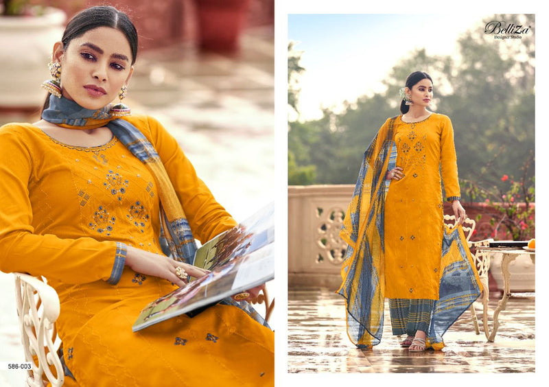 Belliza Designer Studio Aadhya Jam Cotton Festive Wear Patiala Style Salwar Suits With Embroidery Work