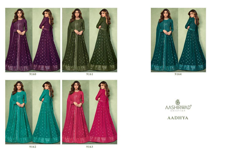 Aashirwad Aadhya Georgette Stylish Designer Long Party Wear Salwar Suit