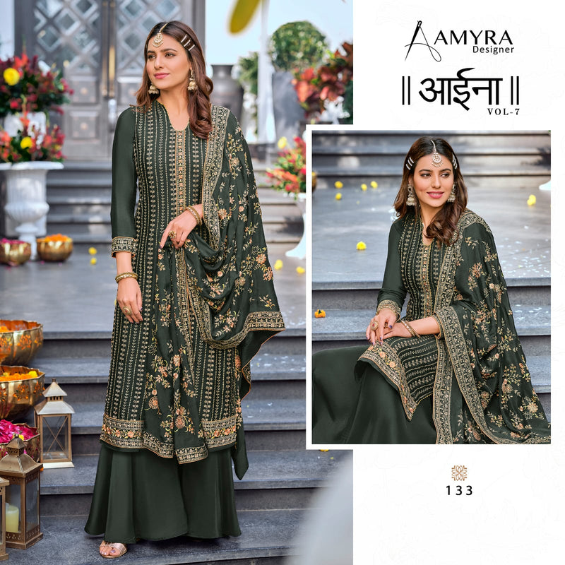 Amyra Designer Aaina Vol 7 Viscose Chinon Embroidered Fancy Stylish Party Wear Salwar Suits
