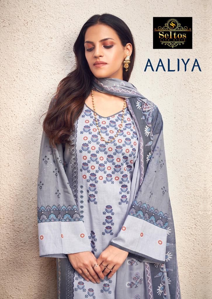 Seltos Lifestyle Aaliya Lawn Cotton Pakistani Style Party Wear Salwar Suits