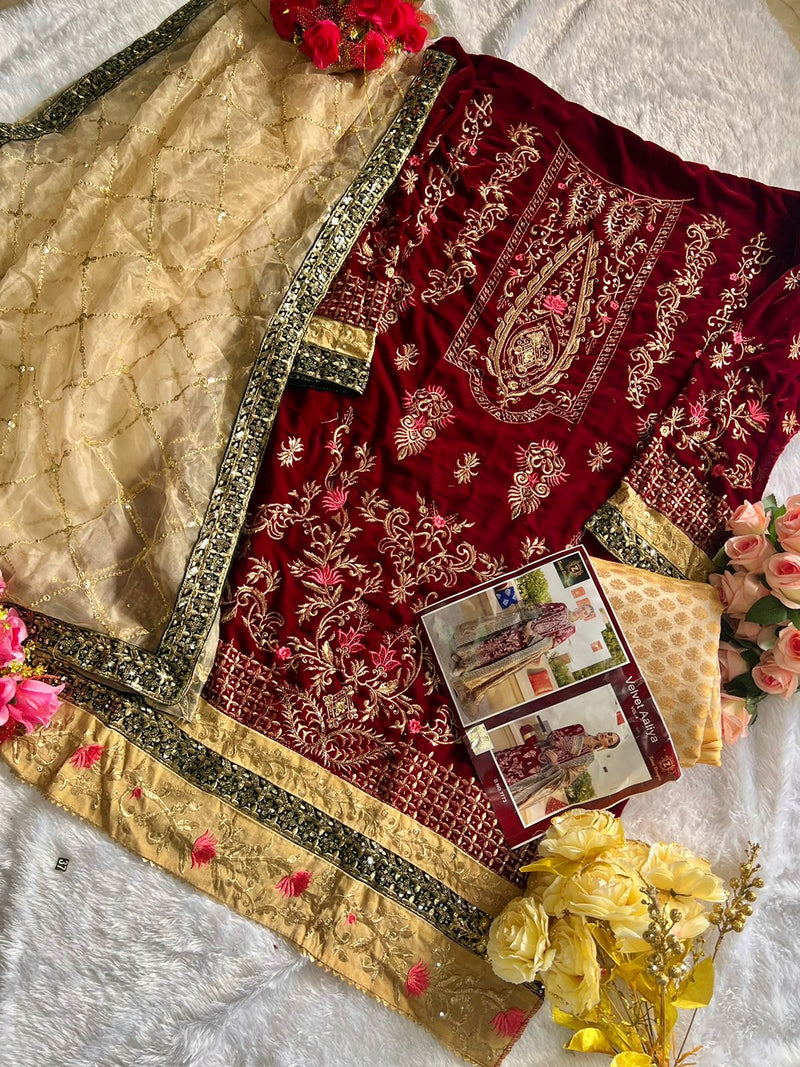 Ziaaz Aaliya Vol 4 Velvet With Heavy Embroidery Work Stylish Designer Pakistani Party Wear Salwar Kameez